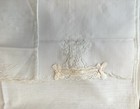 Vintage White Embroidered Baby Bed Sheet With Two Pillow Cases Set Handmade