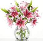 6pcs Lily Artificial Flowers Bulk Bouquet 12 Silk Flower Head Wedding Home Decor