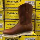 Men s Work Boots Genuine Leather Brown Oil Tumbled Dual Density Sole Patron  107