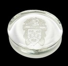 3 5    Cooper Coat Of Arms Family Crest Surname Clear Glass Paperweight Lion