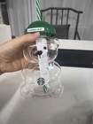 Starbucks Bearista Bear Glass  Cold Cup With Straw 2025 Holiday Christmas Gift