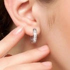 925 Sterling Silver Zircon Earrings Women Round Circle Elegant Party Jewelry