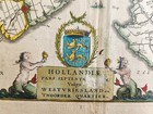 1640 Map Of Hollandia Netherlands By Willem Blaeu Antique Authentic