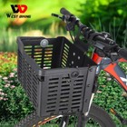 West Biking Foldable Bike Front Handlebar Basket Bicycle Rack Pack Basket Black