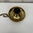 Solid Brass Candlestick Holder Mcm Finger Loop Vintage