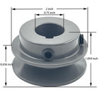 Ak20-3 4 Sheaves v Belt Pulley 3 4 Inch Bore 2  Od motor Pulley Cast Iron For A