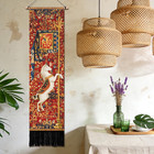 2 Pack Horse Lion Tapestry Vertical Vintage Art Wall Hanging With Tassels Aes   