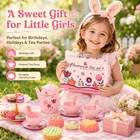 Kids Plastic Tea Party Set For Toddlers   Girls Ages 38     Princess Pretend Pl   