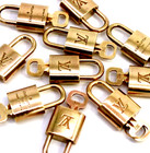 Louis-vuitton Lock   Key Padlock Brass Gold Number Random Bag Charm Authentic