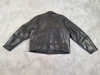 Vintage Sears Leather Biker Jacket Mens 48 Reg 70s Grease Movie 80s Metal Scene
