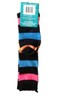 Funky Novelty Black Rainbow Wide Stripes Knee High Socks-clown Soccer Volleyball