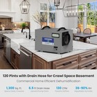 Baseaire 120 Pints Crawl Space Dehumidifier With Drain Hose Energy Star For Home