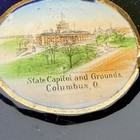 Columbus Ohio Oh Antique Souvenir Cobalt Blue Porcelain State Capitol Trinket