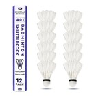 12 Pack Badminton Shuttlecocks - Durable Nylon goose Feather Birdies For Sports