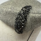 Vintage 1950s Gray Wool Felt Pillbox Hat Beaded Detail Size 22 Mid Century