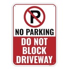 1pc Sign  14 X 10 Inches - Aluminum - Do Not No Parking Do Not Block Driveway