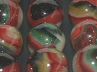 L  k  Box Of 16  Jabo Aventurine Oxblood Collector Marble Set  a-11 Some Glow