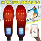 Cuttable Heated Insoles Usb Rechargeable Foot Warmer 3 Level Heating App Control