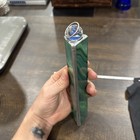 Vintage Stained Glass Triangular Tube W glass Blue Marble Kaleidoscope