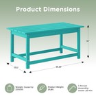 Westintrends Malibu Outdoor Poly Wood Coffee Table  35 25 X 17 5 Inch  Turquoise