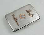 Fine Antique European Silver With 14k Gold Presentation Cigarette Case Sterling