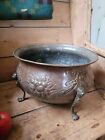 A Fabulous 19th Century Repousse Brass Jardeniere On Paw Feet Wine Cooler 