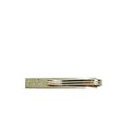 Columbian Emerald Mid-century Modernist Menswear Tie Bar Clip 14k Yellow Gold