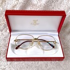 Vintage Cartier Eyeglasses Gold Panthere Frame 56-14-135 With Case