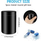 Portable Waterproof Metal Pill Case Round Alloy Pill Holder Travel Medicine Box