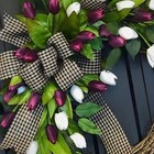 Spring Tulip Wreath Door Hanging Decor Festival Party Home Flower Decoration