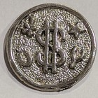 Vintage Lucky Dollar Good Luck Token Coin Charm Star Clover Horseshoe Silver