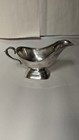 Vintage Silver  plated Gravy Boat Unmarked 8  X 4  Ornate Handle Gc Free Shipping