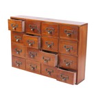 16 Drawers Tabletop Library Card Catalog Cabinet Apothecary Storage Box