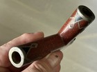 Incredible Inlaid Historic Great Lakes Catlinite T Pipe  Beautiful Design  Mt 