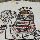 Single Stitch Slots Gambling Graphic Tee White Xl Casino Las Vegas Art Shirt