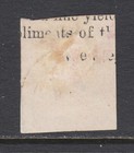 Trinidad Sc 6 Used  1857 1p Brown Red  Imperf With 3 Margins  Rebacked 