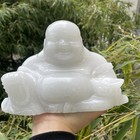 4 9lb 7 8  Natural White Jade Happy Buddha Carving Crystal Quartz Statue Decor