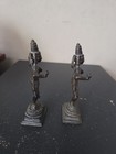 Pair Vintage Bronze Hindu Dancing Statues Parvati Or Dakini  5 5  Tall 