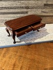 Vintage  Miniature Dollhouse Queen Ann Coffee Table 2 Drawers  Nice   1 12
