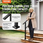 Vevor Outdoor Handrails For 2-3 Step Stairs Black Square Tube Easy Install