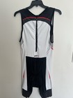 Louis Garneau Triathlon Suit Sleeveless Back Zip Black White Red Size Xl