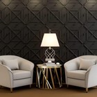 Pvc 3d Wall Panel  Decorative Wall Tile In Black 12-pack 19 7 x19 7 