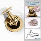Gold Bathroom Vessel Sink Pop Up Drain Stopper Vanity Sink Drain With Overflow