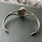 Vintage Navajo Turquoise And Coral Sterling Silver Cuff Bracelet