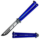 Butterfly Trainer Knife Practice Balisong Dull Training Tool Metal Black Silver