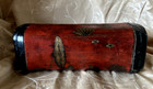 Very Rare Oddity  Antique Chinese Opium Pillow  Hand Painted Lacquered Leather  