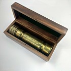 Antique Vintage Brass Kaleidoscope With Wood Box Collectible Gift 