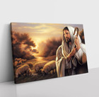 Jesus Christ The Good Shepherd Framed Canvas Painting Wall Art Print Christian