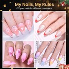 Beetles Medium Almond Nail Tips 576pcs Clear Soft Gel Pre-etched Full Cover Set