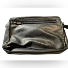 Vintage Black Boulder Ridge Supple Aged Women   s Leather Wristlet Clutch Purse